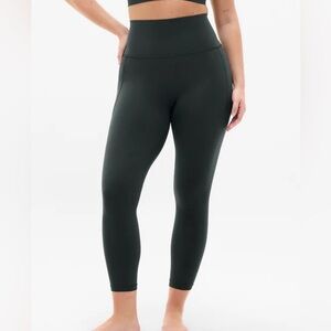 Athleta 7/8 Army Green High-Waisted Pocket Leggings